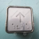 Кнопка вызова/приказа, CANNY, стрелка вверх, 24V, красная подсветка, квадратная, с кодом Брайля