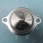 Кнопка вызова/приказа, KONE, AVDBUT, 3 этаж, круглая, серебристая поверхность, белая подсветка, нержавеющая сталь, с крепёжными отверстиями и шрифтом Брайля