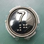 Кнопка вызова/приказа, МЛЗ, АК1-01-Кр, 7 этаж, с кодом Брайля, красная подсветка