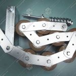 Прижимная роликовая цепь поручня эскалатора, OTIS, 508NCE, тип S1, 8 роликов, с пружиной и кронштейном