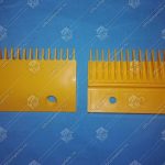 Гребенка входной площадки, SCE, левая, 17 зубцов, 157x95 мм, пластик, желтая