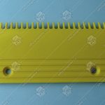 Гребенка входной площадки, левая, 22 зубца, 204x106 мм, пластик, жёлтая