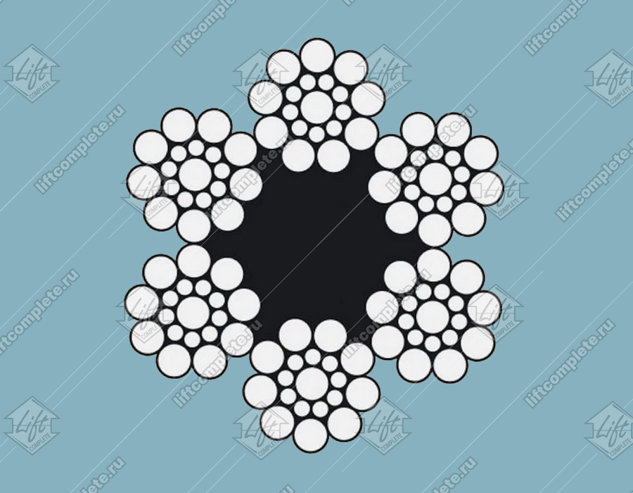 Канат стальной, ГОСТ 3077-80, d - 17,5 мм, 6х19+1о.с., 171кН