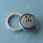 Кнопка вызова/приказа, VEGA Achille, 14 этаж, с кодом Брайля, красная подсветка (разъем MLK)