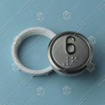 Кнопка вызова/приказа, VEGA Achille, 6 этаж, с кодом Брайля, красная подсветка (разъем MLK)