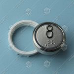 Кнопка вызова/приказа, VEGA Achille, 8 этаж, с кодом Брайля, красная подсветка (разъем MLK)