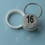 Кнопка вызова/приказа, VEGA Venus, 16 этаж, с кодом Брайля, красная подсветка (разъем MLK)