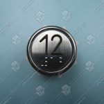 Кнопка вызова/приказа, КМЗ, ВК-32-5Б, 12 этаж, с кодом Брайля, красная подсветка (разъем MLB)