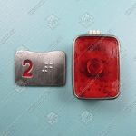 Кнопка вызова/приказа, SIGMA, ASY, этаж 2, красная подсветка, с кодом Брайля