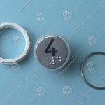 Кнопка вызова/приказа, VEGA Venus, 4 этаж, с кодом Брайля, красная подсветка (разъем MLK)