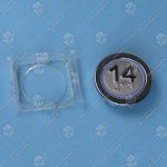 Кнопка вызова/приказа, KLEEMANN, 14 этаж FMR BS, синяя подсветка, с кодом Брайля