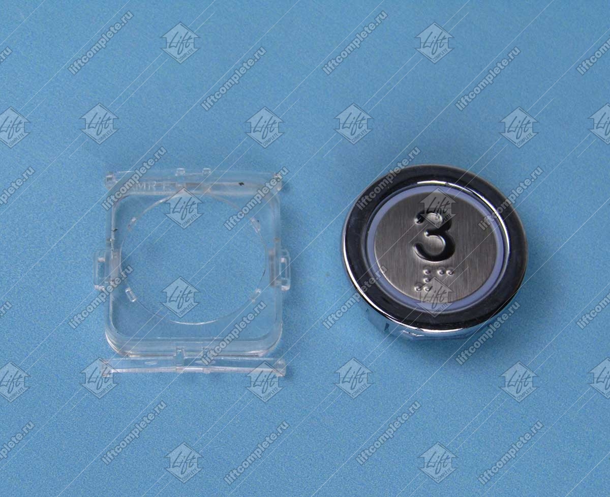 Кнопка вызова/приказа, KLEEMANN, 3 этаж FMR BS красная подсветка, с кодом Брайля