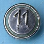 Кнопка вызова/приказа, ЩЛЗ, ВКЛ13А-7-4И, 11 этаж, с кодом Брайля, красная подсветка