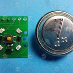 Кнопка вызова/приказа, ЩЛЗ, ВКЛ13А-7-4И, 7 этаж, с кодом Брайля, красная подсветка